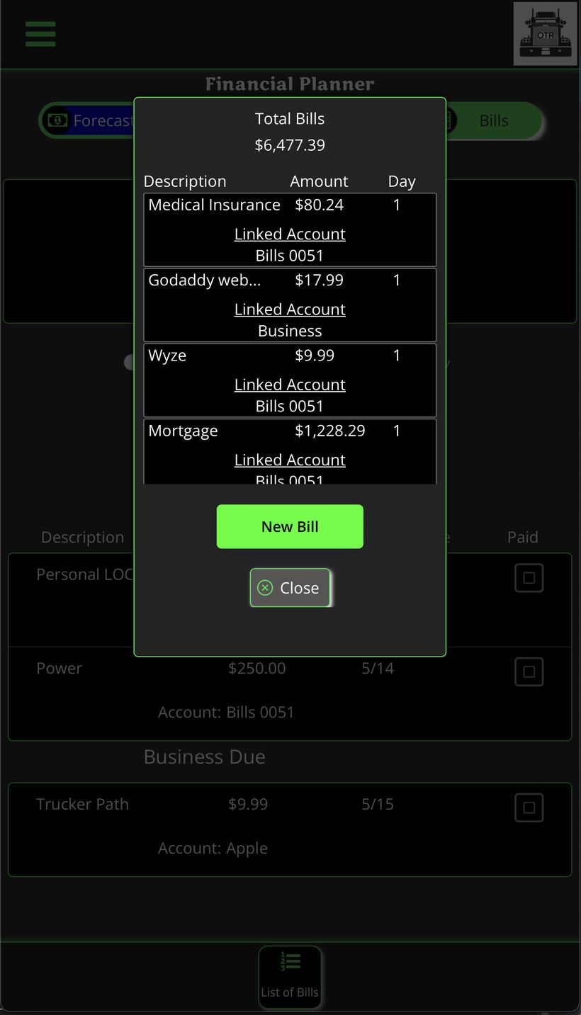 Bill list