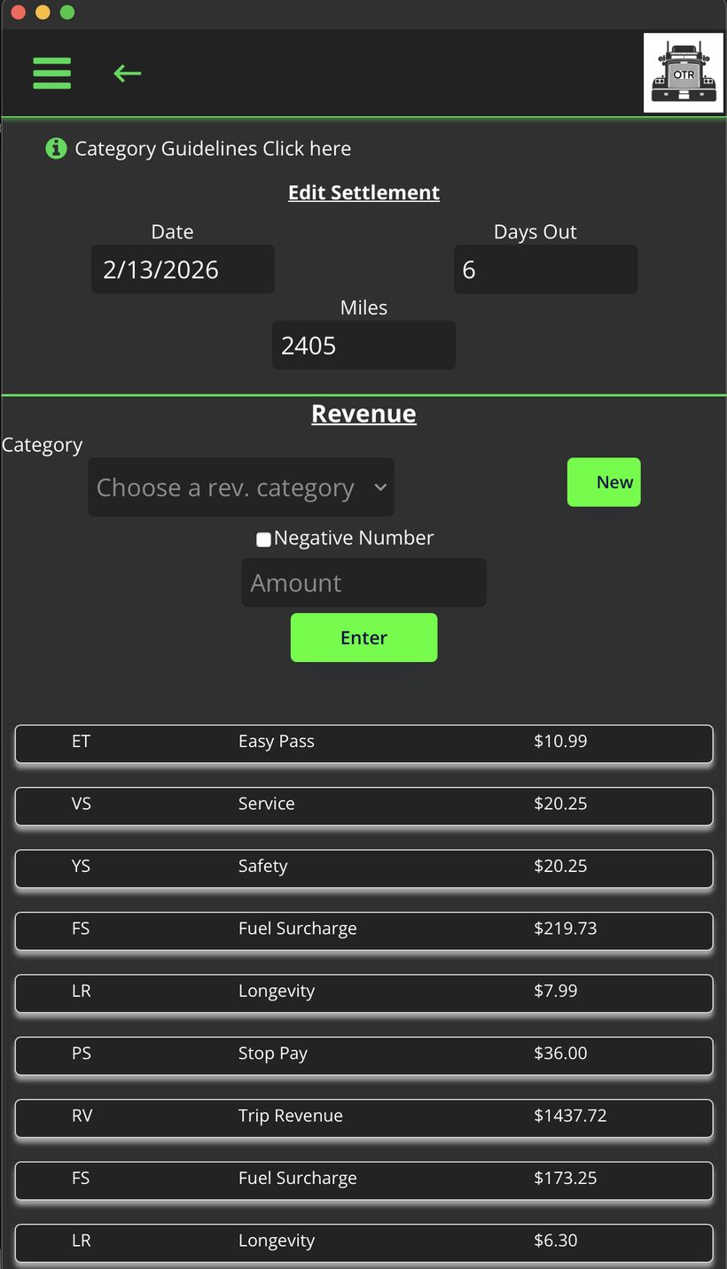 Edit settlement revenue